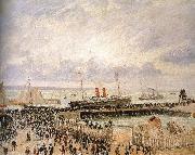 Camille Pissarro Cloudy pier oil painting reproduction